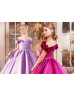 Cold Shoulder 3D Flowers Satin Flower Girl Dress